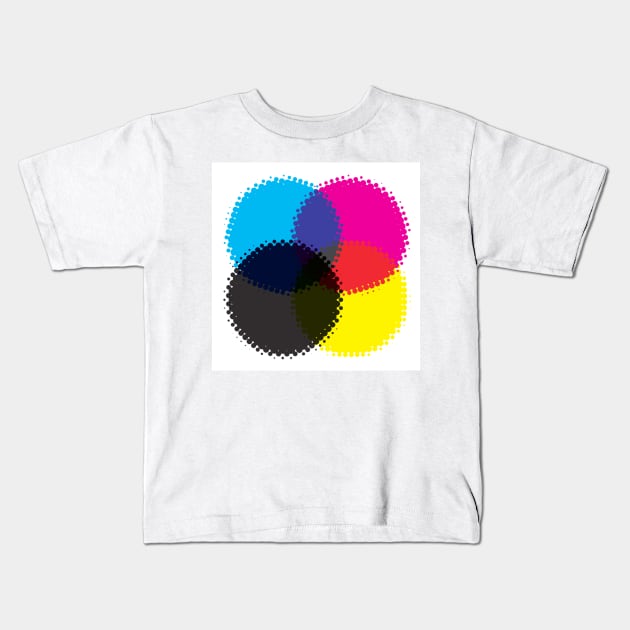 cmyk wheels Kids T-Shirt by wodzu